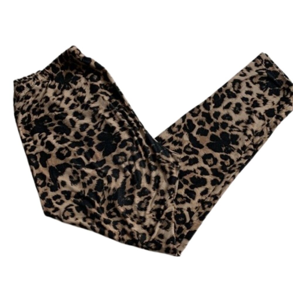 Brown and Black Animal Print Sleepwear.